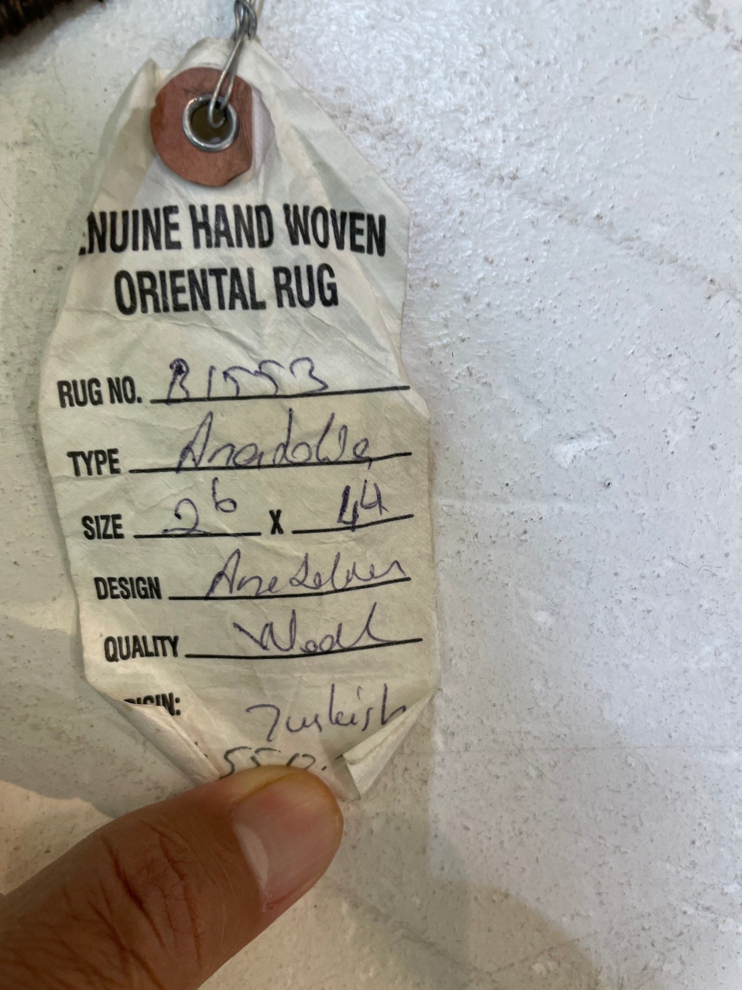 Hand-Knotted Wool Rug Turkish Oushak 2'6" x 4'4"