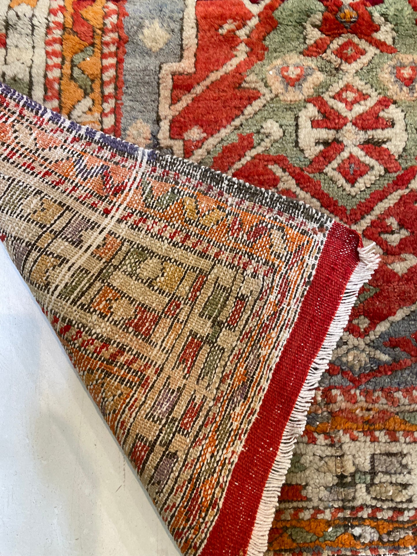 Hand-Knotted Wool Rug Turkish Oushak 2'10" x 3'2"