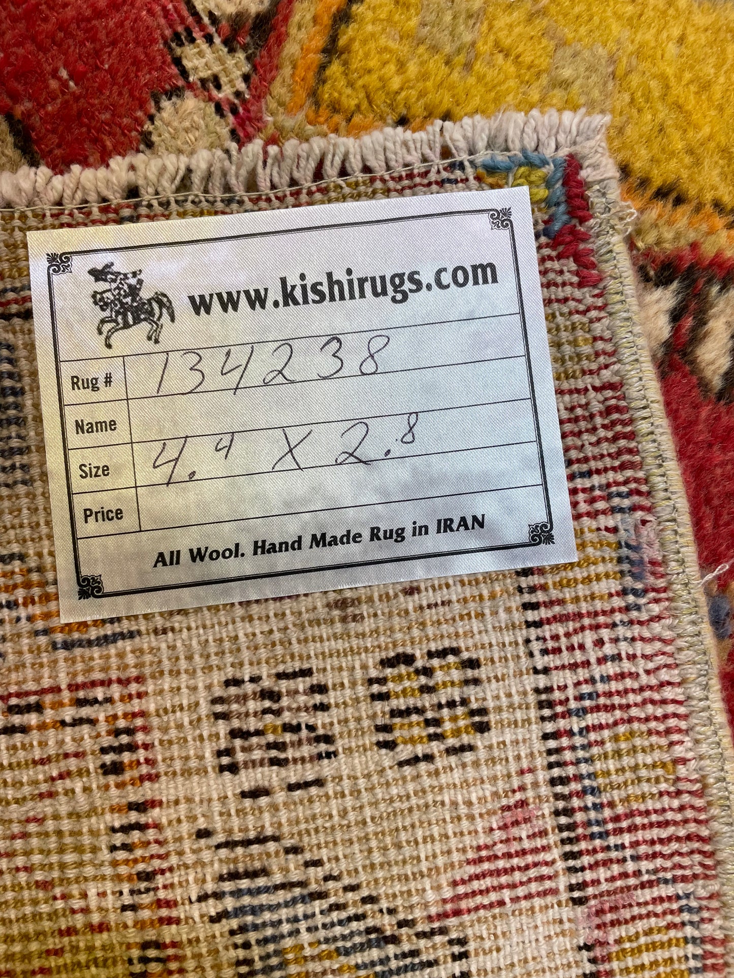 Hand-Knotted Wool Rug Turkish Oushak 2'8" x 4'4"