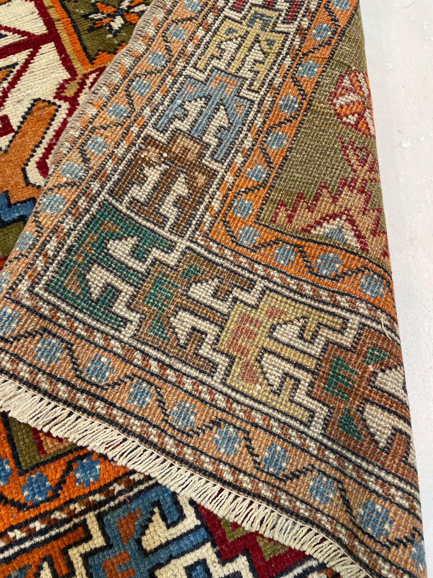 Hand-Knotted Wool Rug Turkish Oushak 2'9" x 3'8"