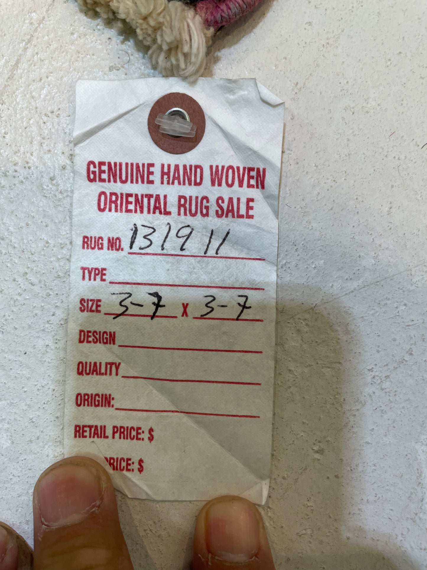 Hand-Knotted Wool Rug Turkish Oushak Square 3'7" x 3'7"