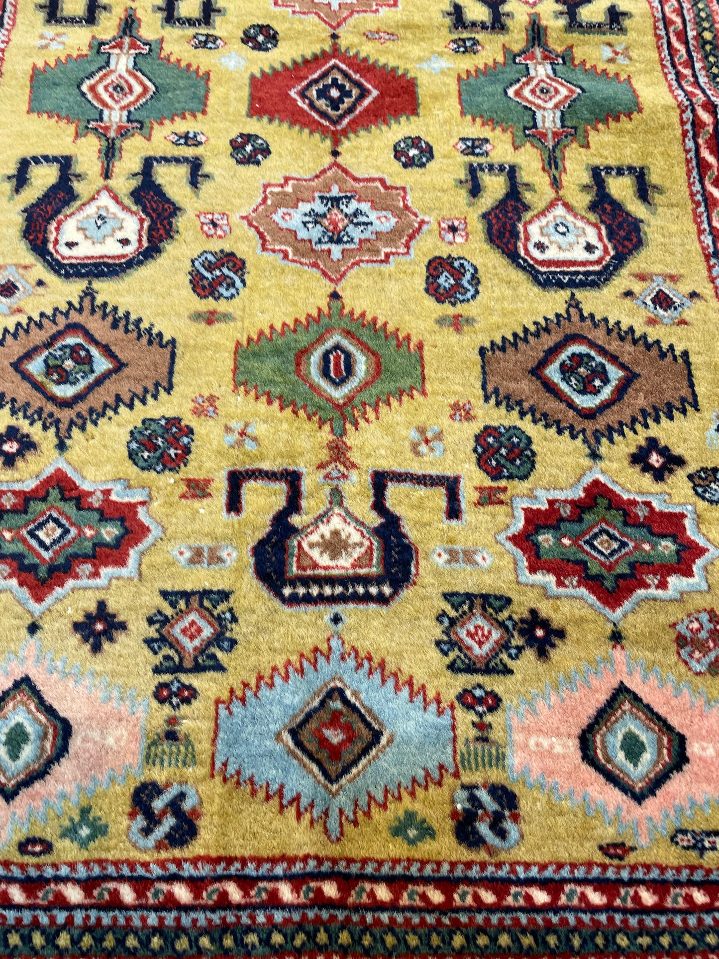 Hand-Knotted Wool Rug Turkish Oushak 3' x 4'7"