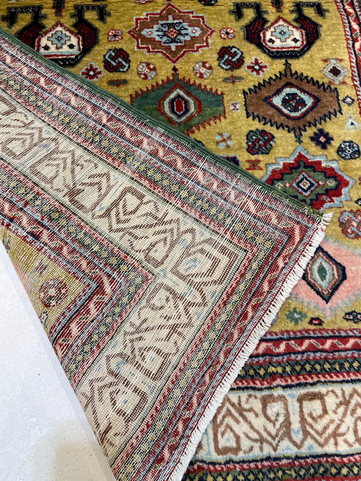 Hand-Knotted Wool Rug Turkish Oushak 3' x 4'7"