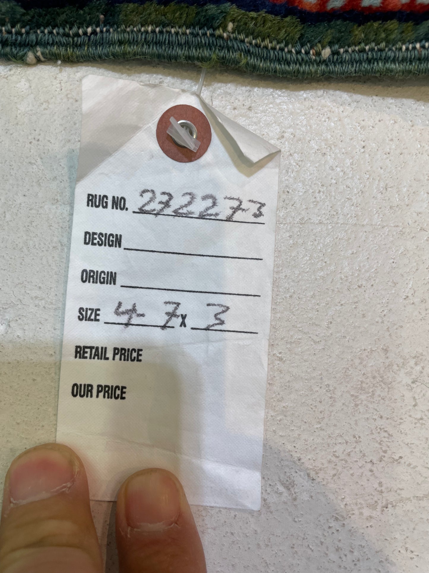 Hand-Knotted Wool Rug Turkish Oushak 3' x 4'7"