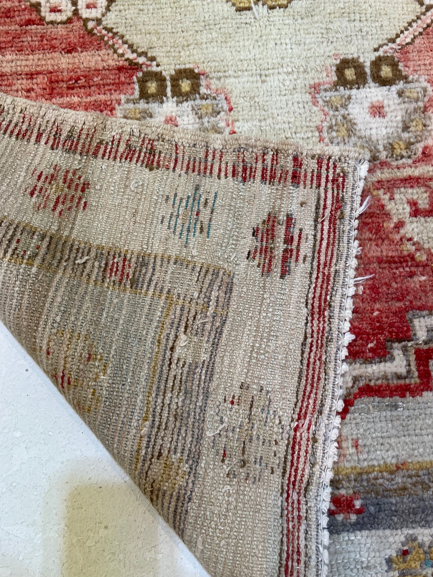 Hand-Knotted Wool Rug Turkish Oushak 2'8" x 4'5"