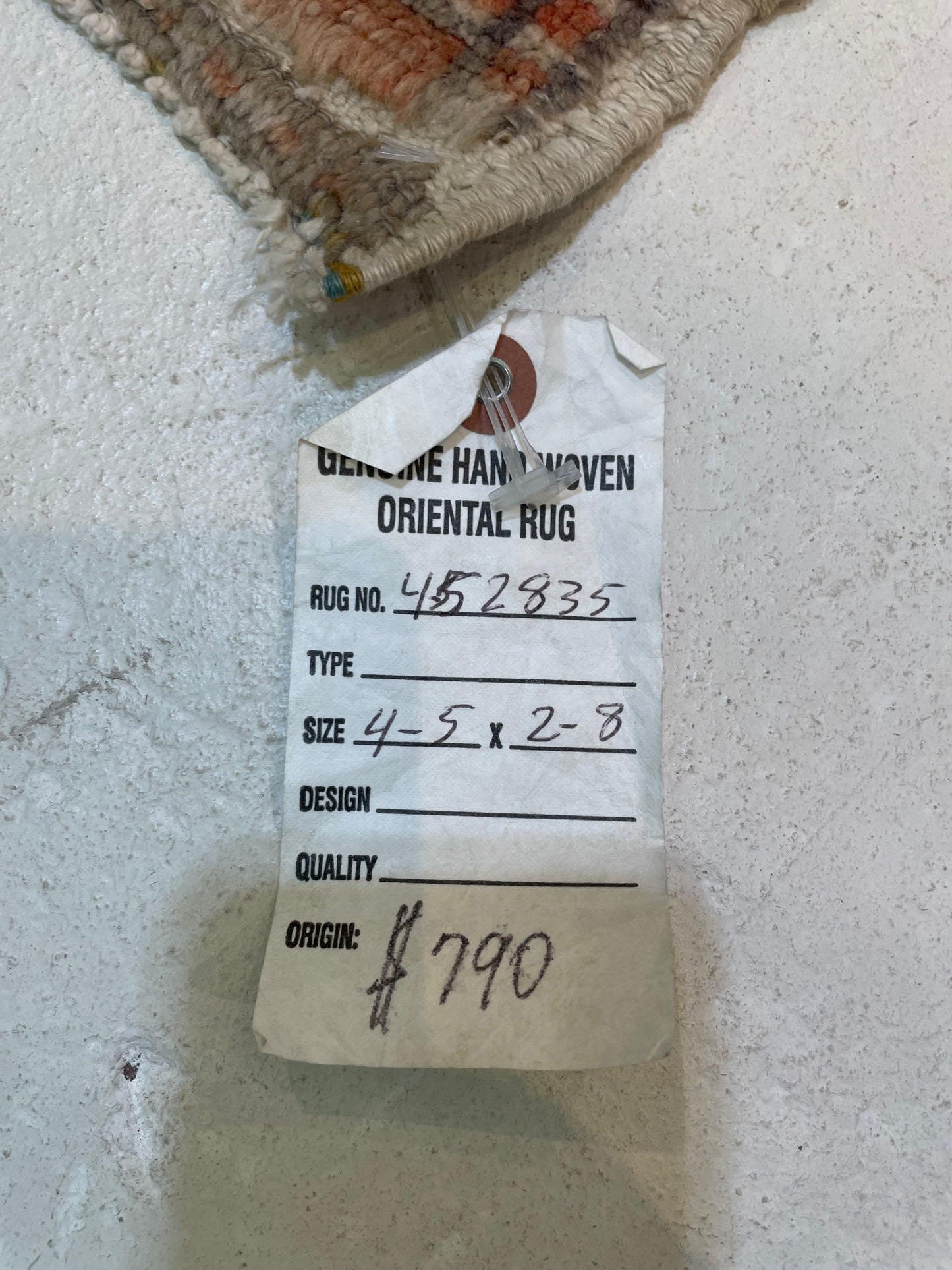 Hand-Knotted Wool Rug Turkish Oushak 2'8" x 4'5"