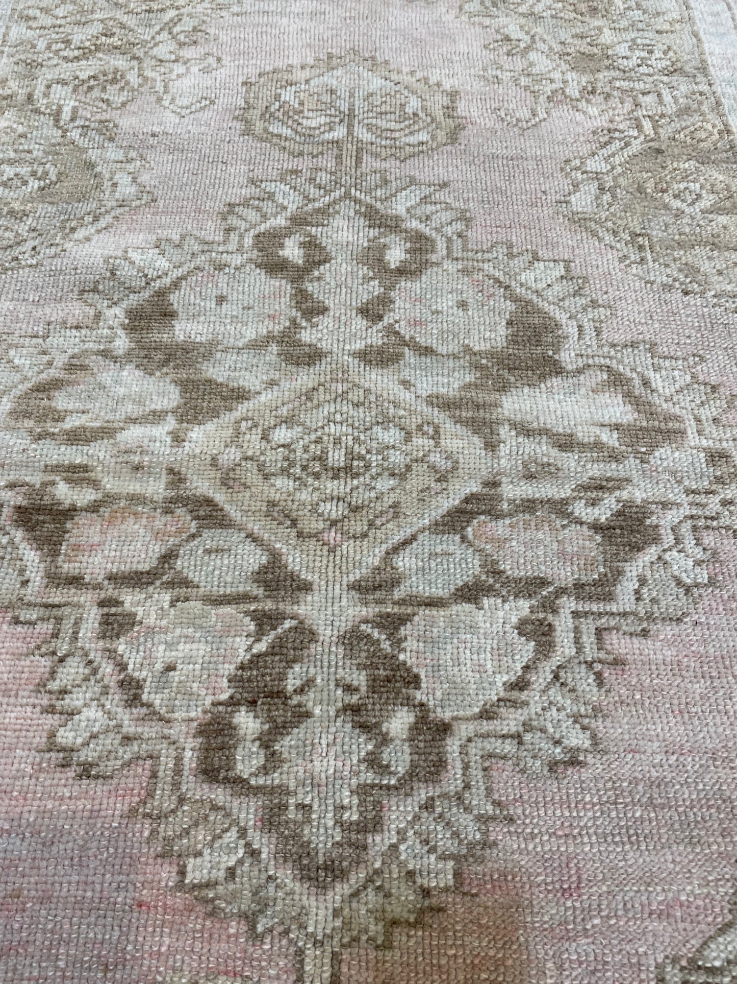 Hand-Knotted Wool Rug Turkish Oushak 3'3" x 4'1"