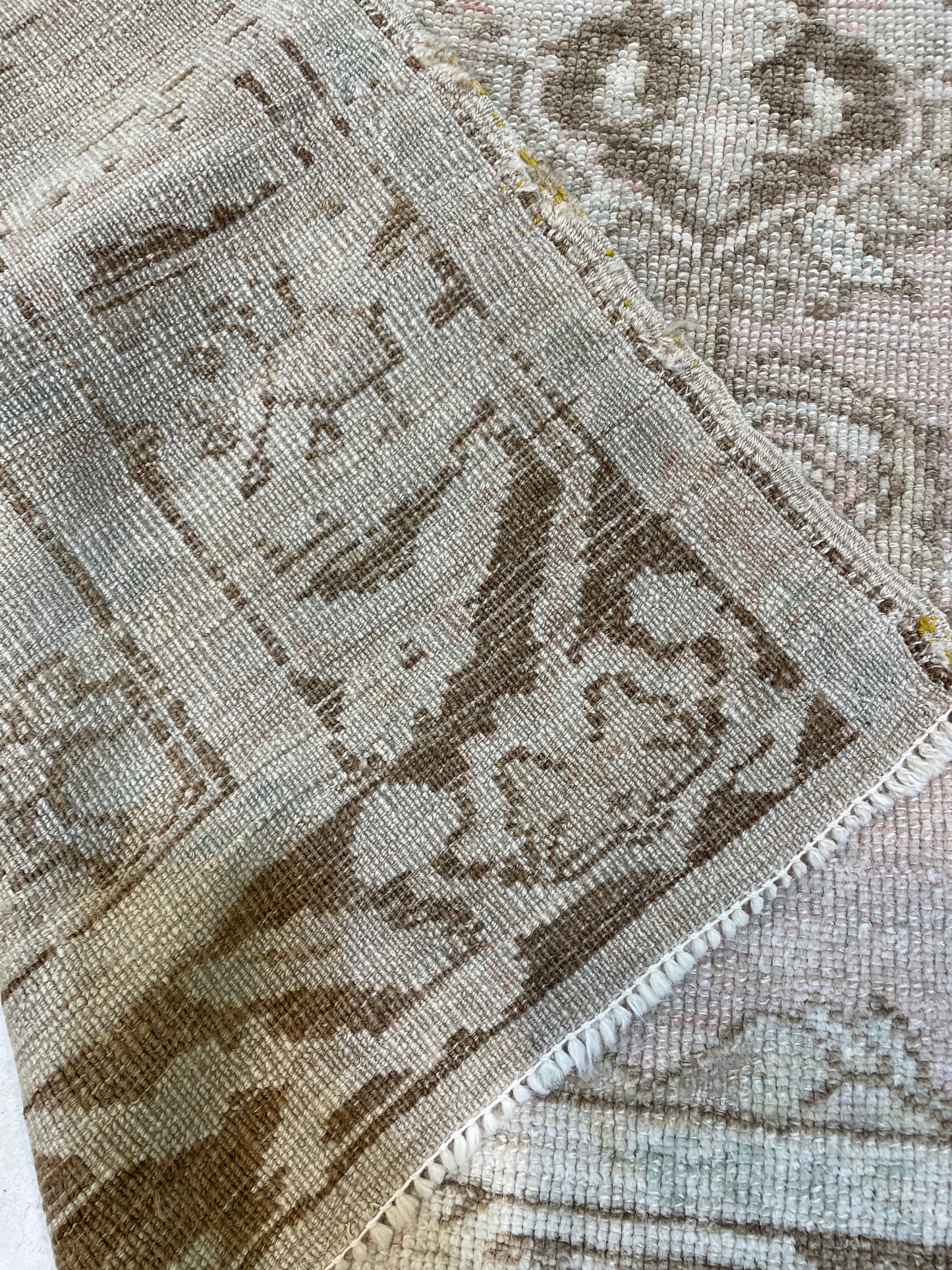 Hand-Knotted Wool Rug Turkish Oushak 3'3" x 4'1"