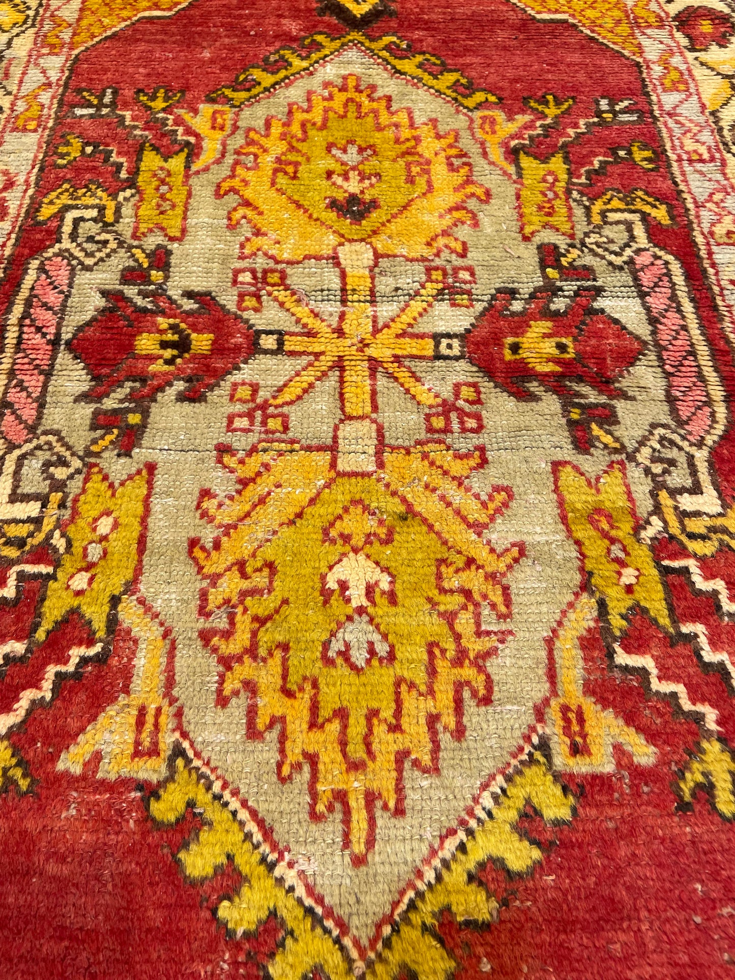 Hand-Knotted Wool Rug Turkish Oushak 2'6" x 4'9"