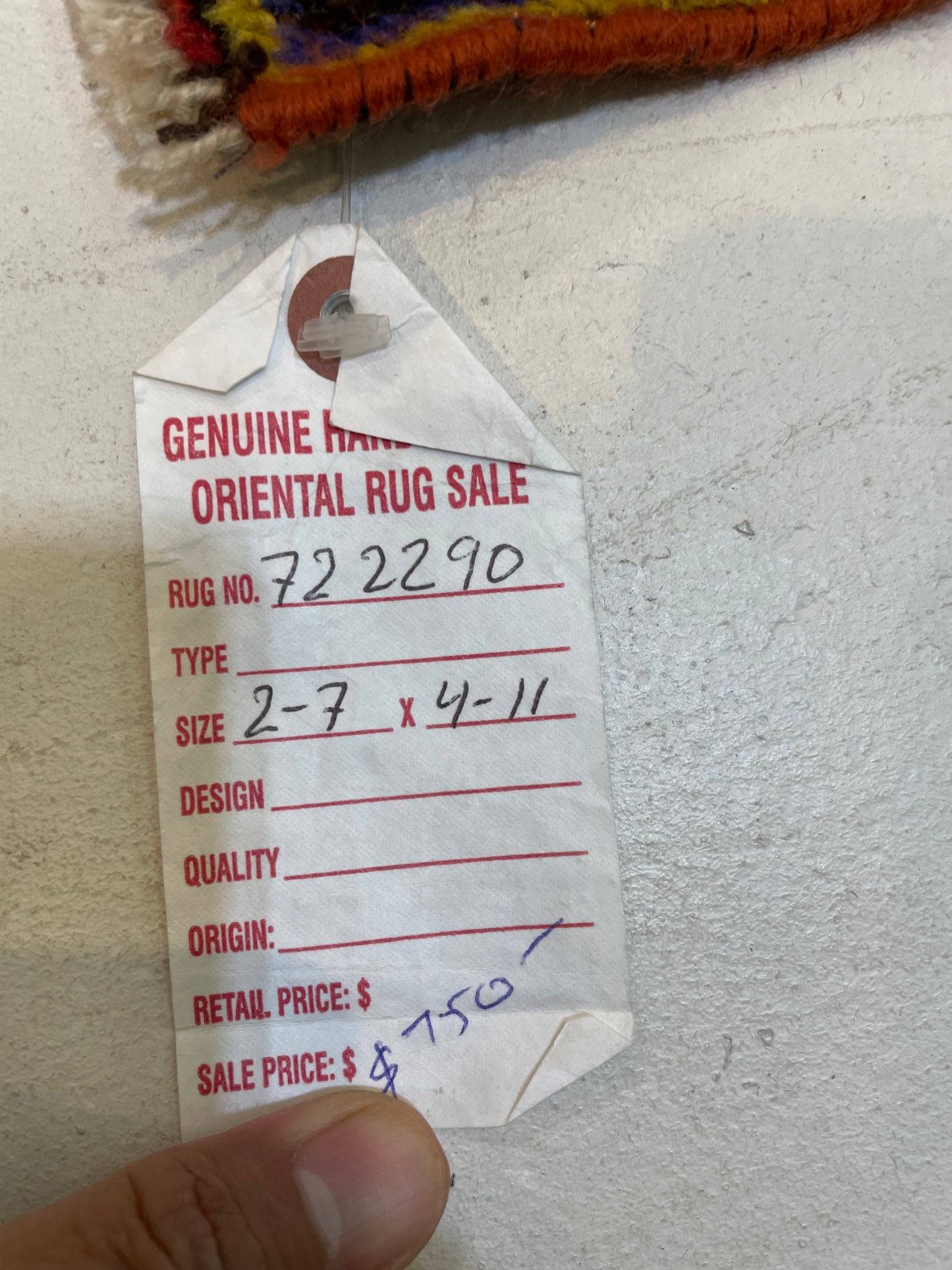 Hand-Knotted Wool Rug Turkish Oushak 2'7" x 4'11"