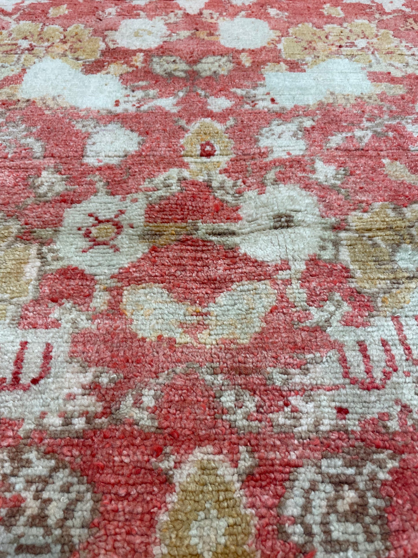 Hand-Knotted Wool Rug Turkish Oushak 3'3" x 3'11"