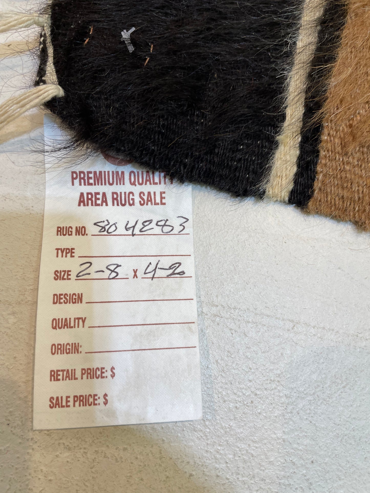 Hand-Knotted Wool Rug Turkish Tulu 2'8" x 4'2"