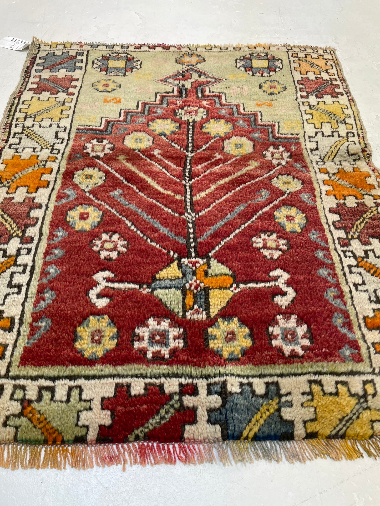 Hand-Knotted Wool Rug Turkish Oushak 2'10" x 3'8"