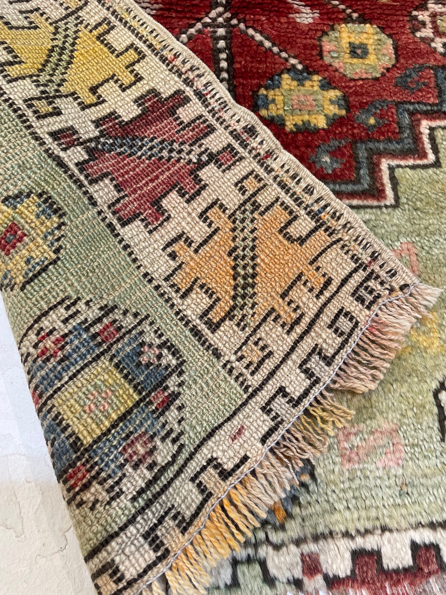 Hand-Knotted Wool Rug Turkish Oushak 2'10" x 3'8"