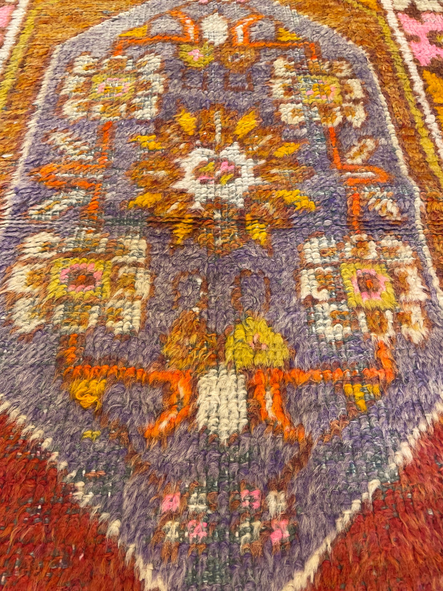 Hand-Knotted Wool Rug Turkish Oushak 2'5" x 3'10"