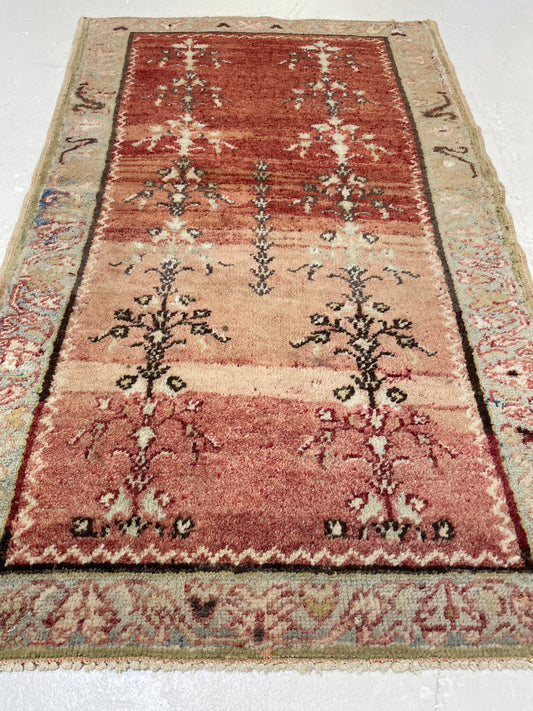 Hand-Knotted Wool Rug Turkish Oushak 2'1" x 4'5"
