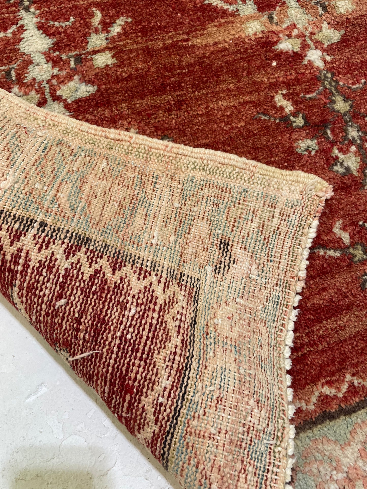 Hand-Knotted Wool Rug Turkish Oushak 2'1" x 4'5"