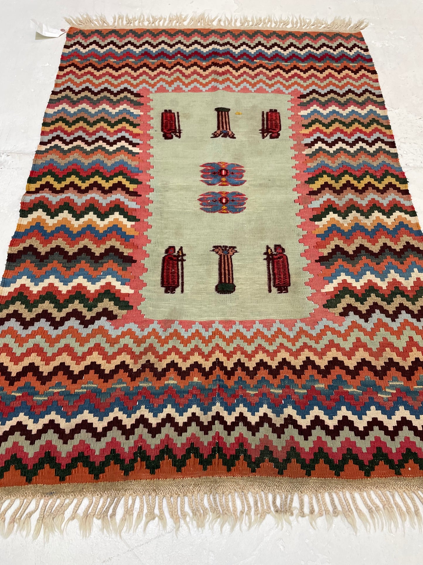 Hand-Knotted Wool Rug Turkish Oushak 3' x 4'2"