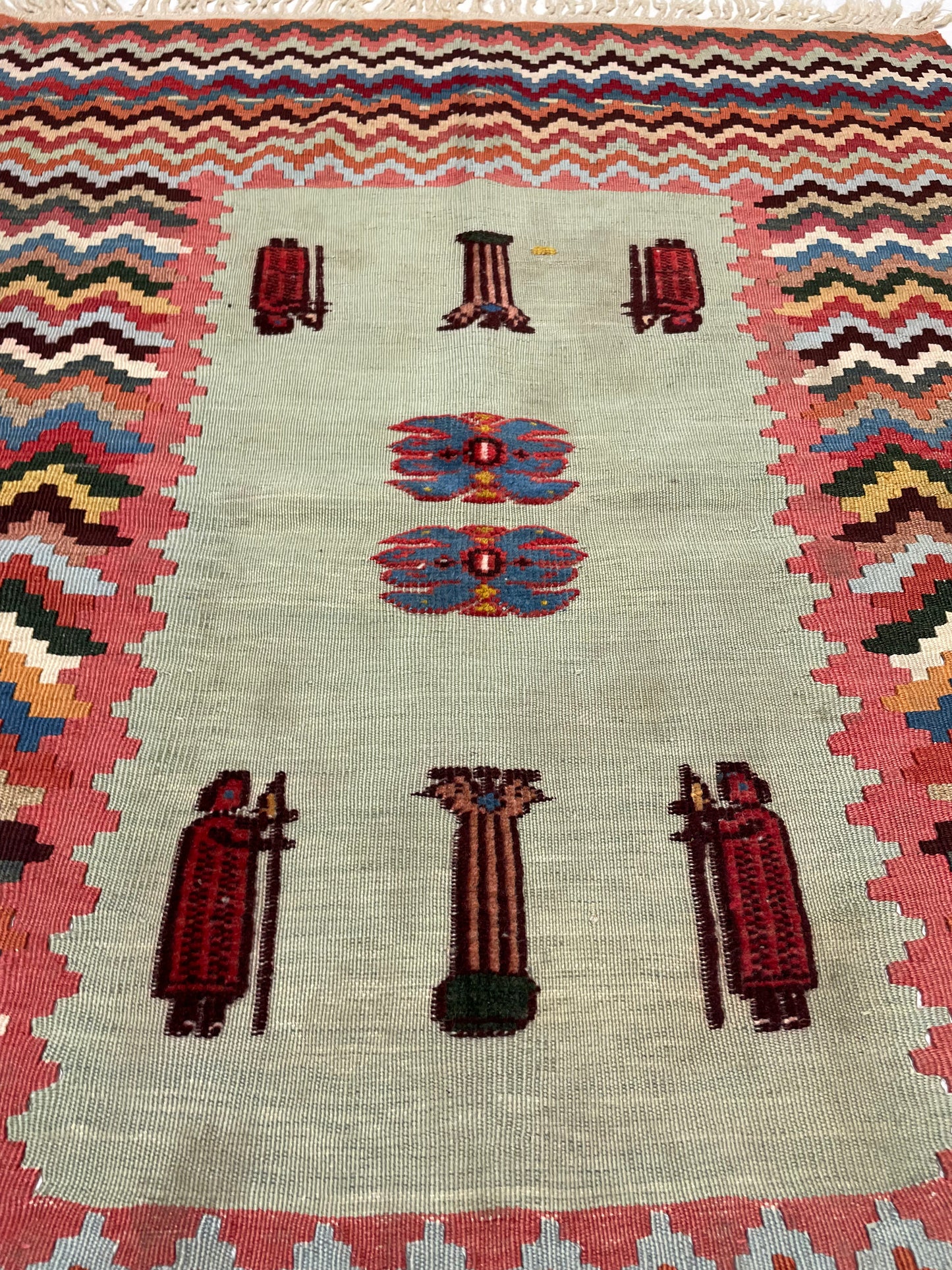 Hand-Knotted Wool Rug Turkish Oushak 3' x 4'2"