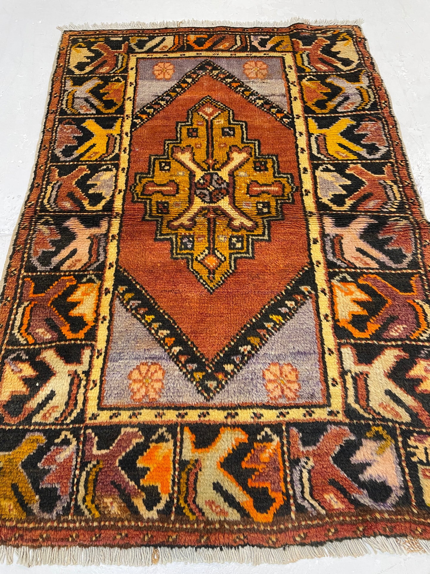 Hand-Knotted Wool Rug Turkish Oushak 2'10" x 4'3"