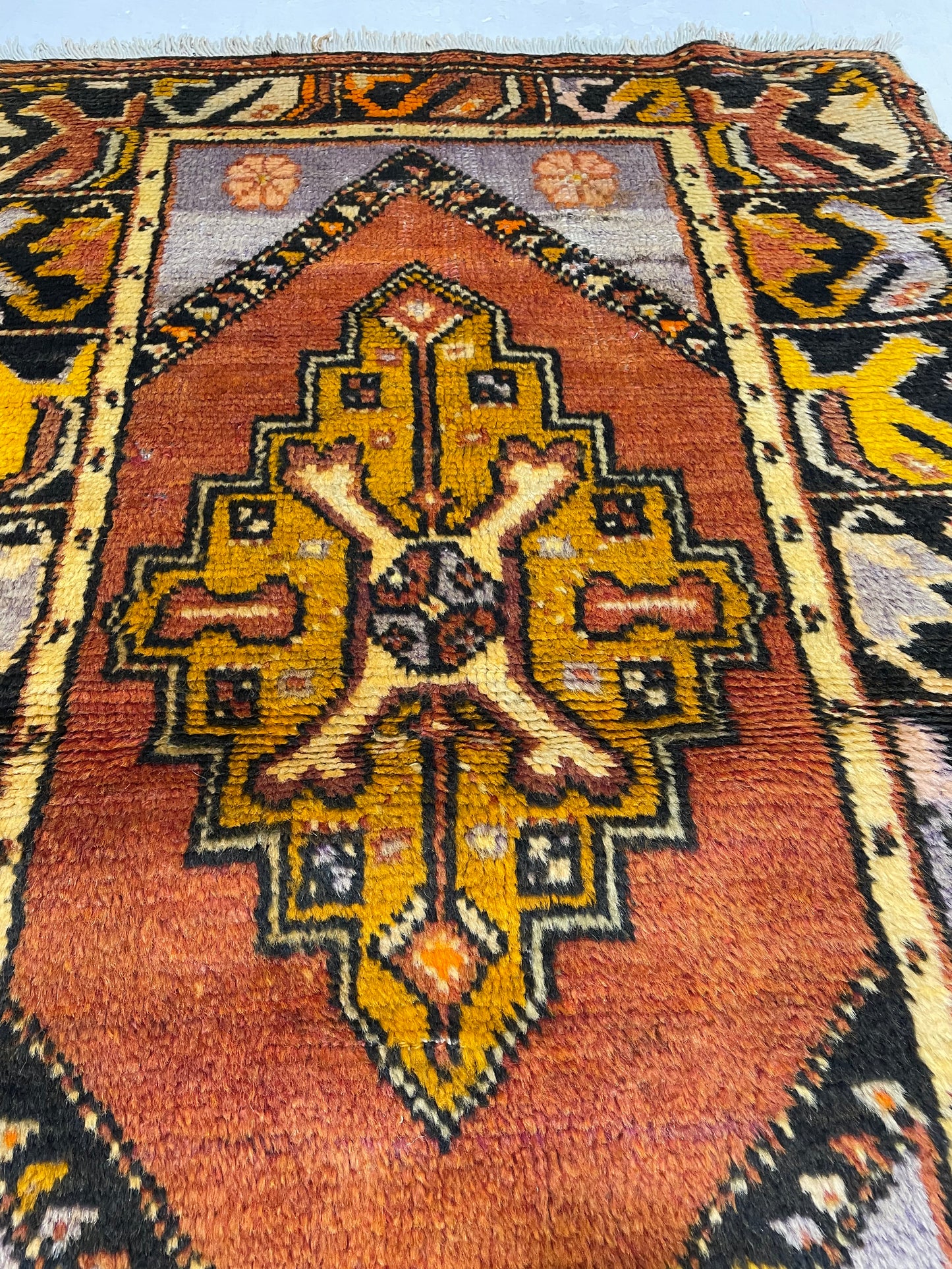 Hand-Knotted Wool Rug Turkish Oushak 2'10" x 4'3"