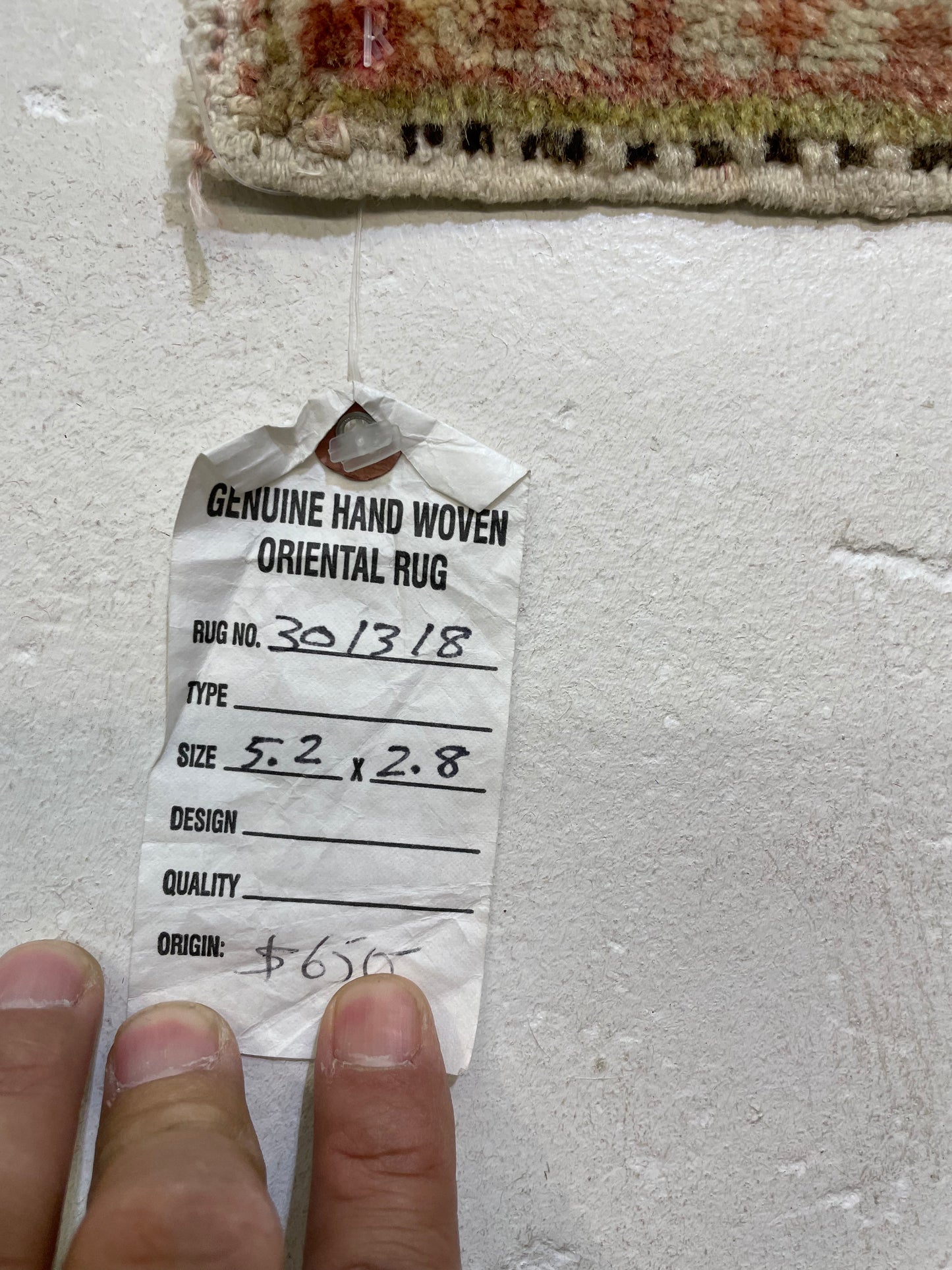 Hand-Knotted Wool Rug Turkish Oushak 2'8" x 5'2"