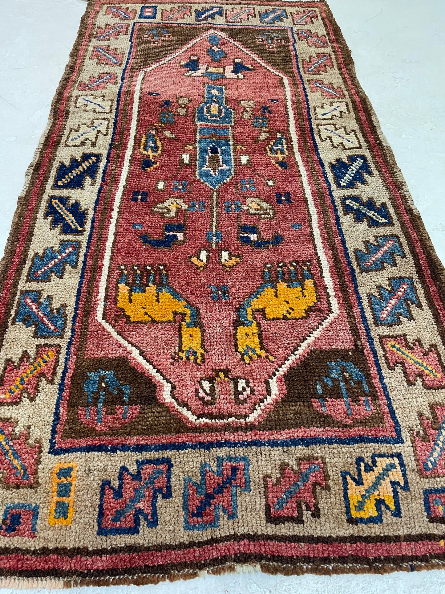 Hand-Knotted Wool Rug Turkish Oushak 2'5" x 5'1"