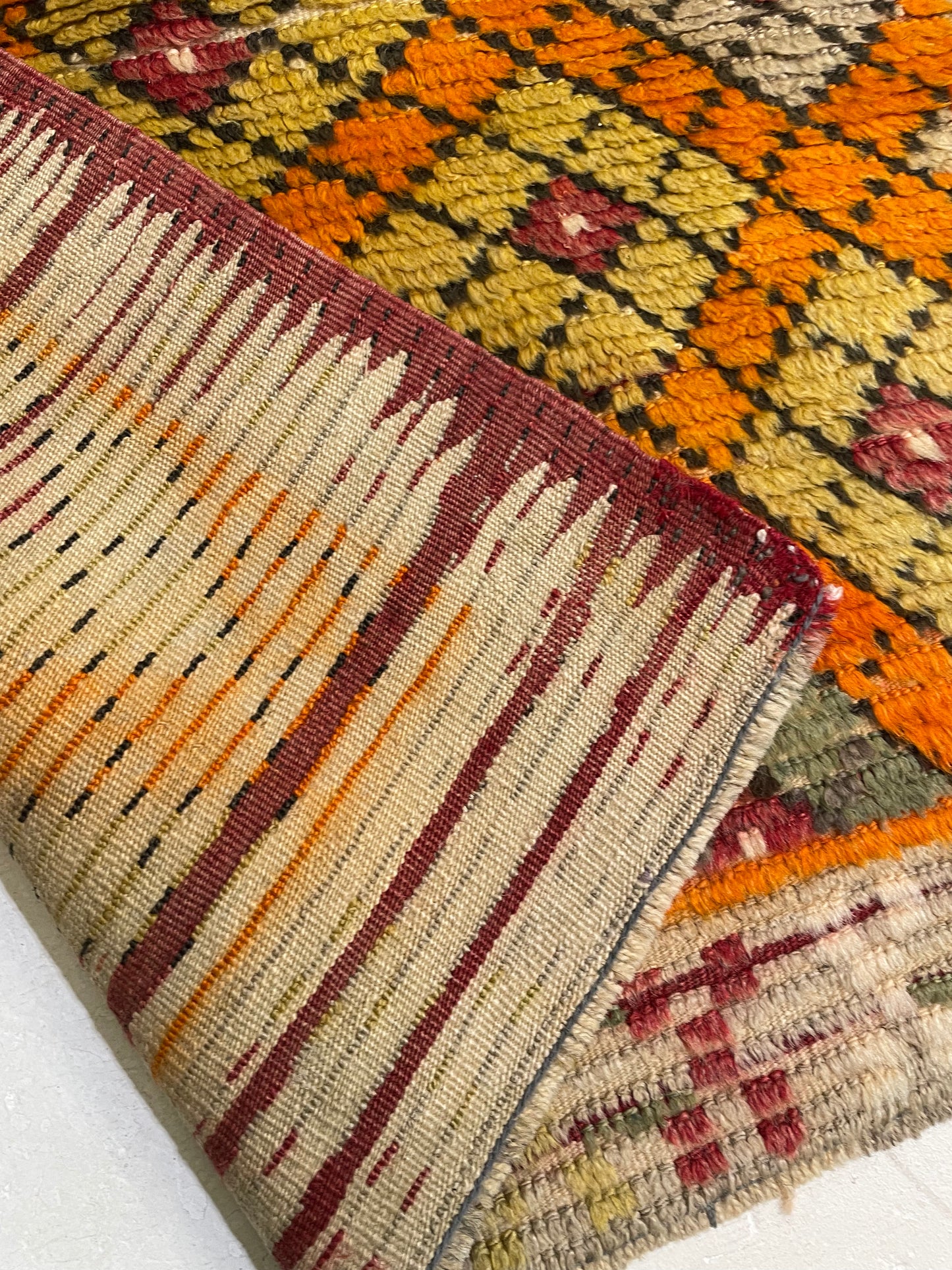 Hand-Knotted Wool Rug Turkish Oushak 2'7" x 3'7"