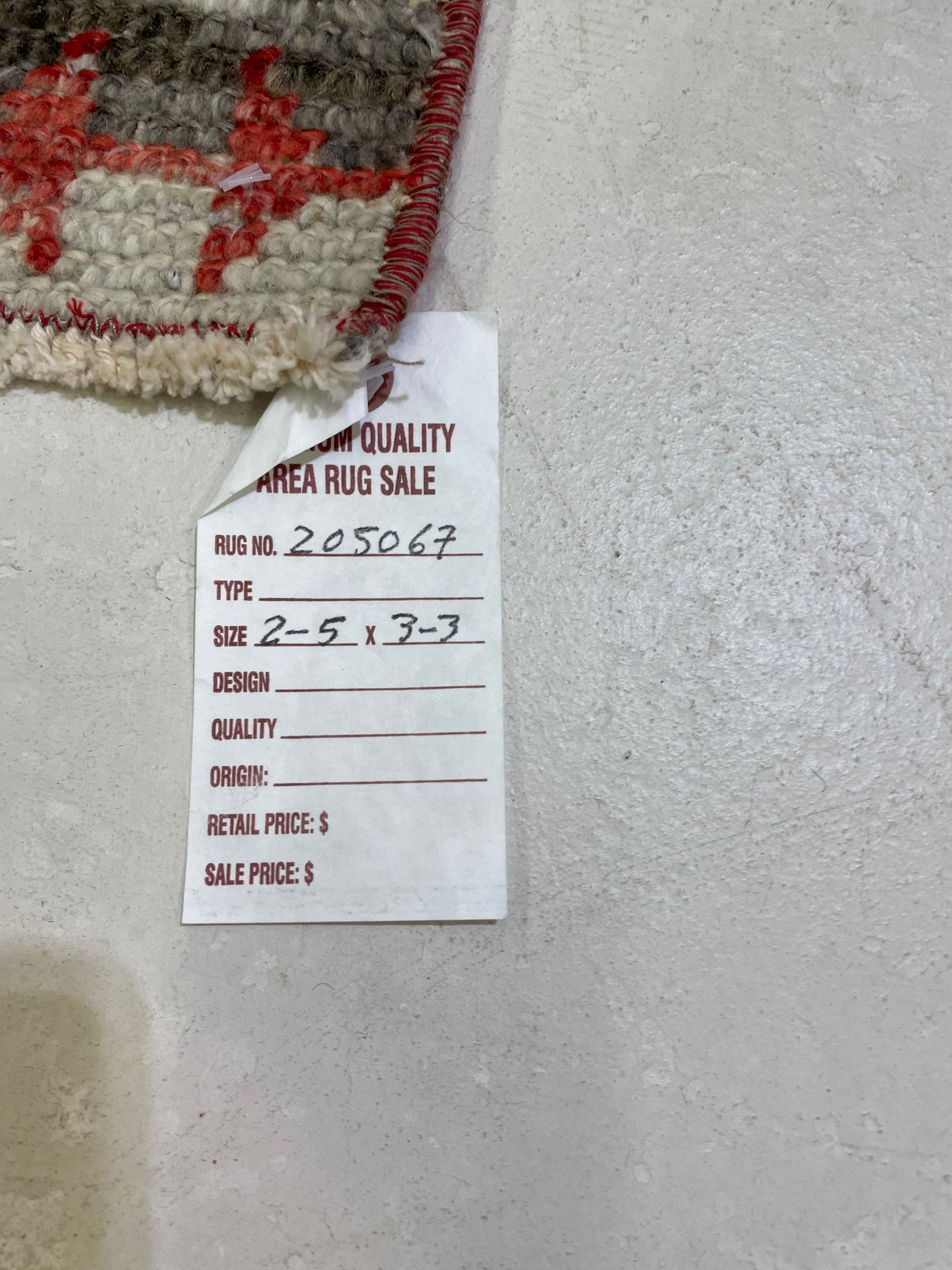 Hand-Knotted Wool Rug Turkish Oushak 2'5" x 3'3"