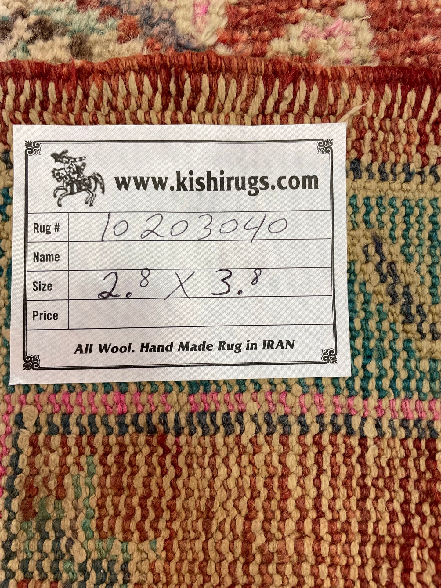 Hand-Knotted Wool Rug Turkish Oushak 2'8" x 3'8"