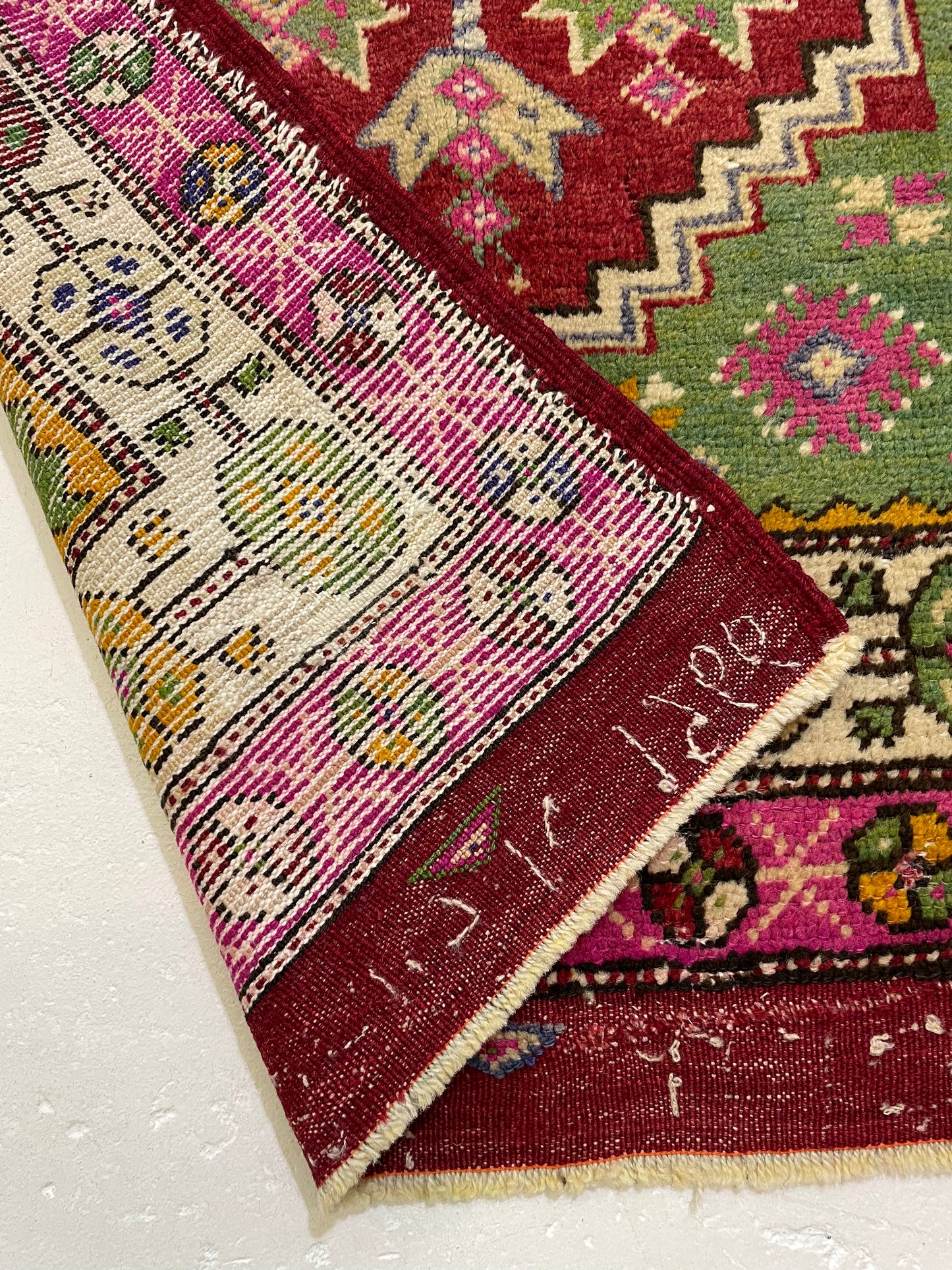 Hand-Knotted Wool Rug Turkish Oushak 2'9" x 4'4"