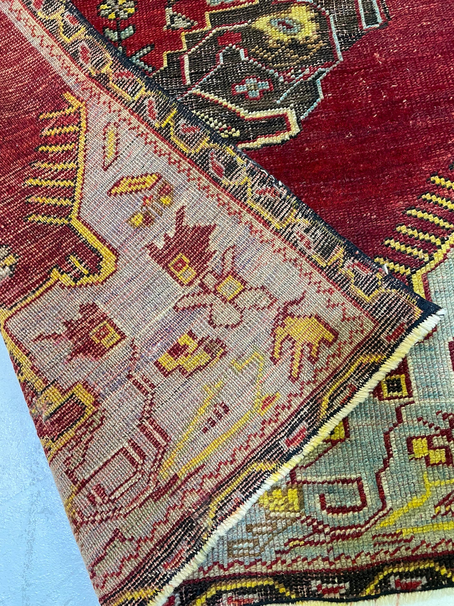 Hand-Knotted Wool Rug Turkish Oushak 2'8" x 3'9"