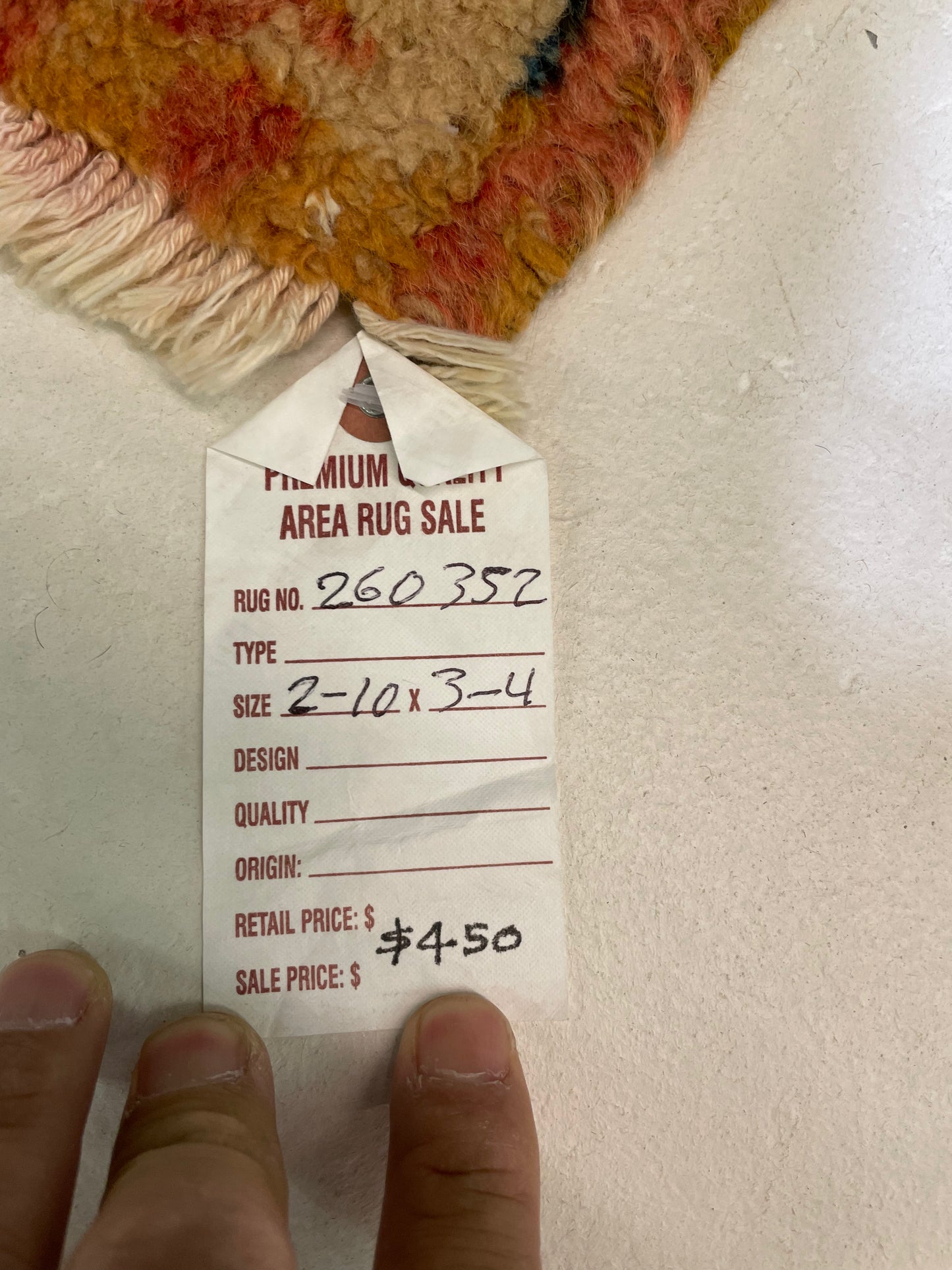 Hand-Knotted Wool Rug Turkish Oushak 2'10" x 3'4"