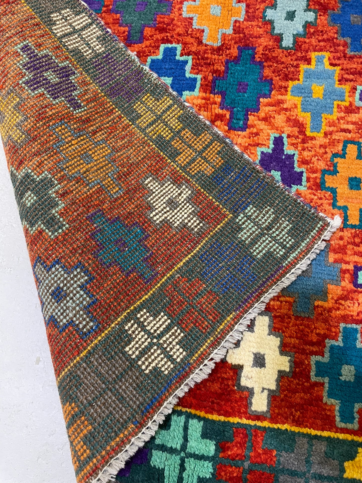 Hand-Knotted Wool Rug Turkish Oushak 3'7" x 5'