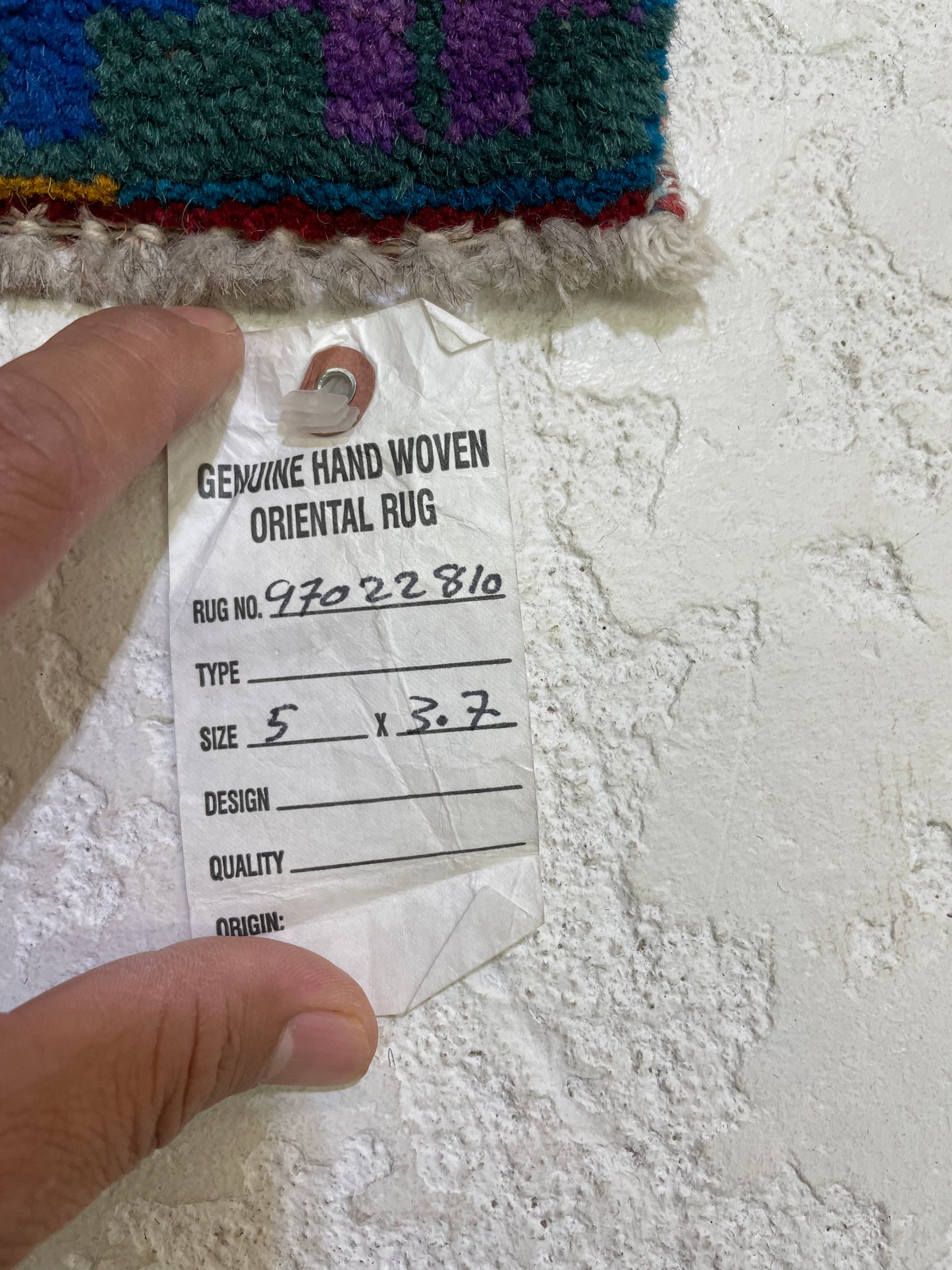 Hand-Knotted Wool Rug Turkish Oushak 3'7" x 5'