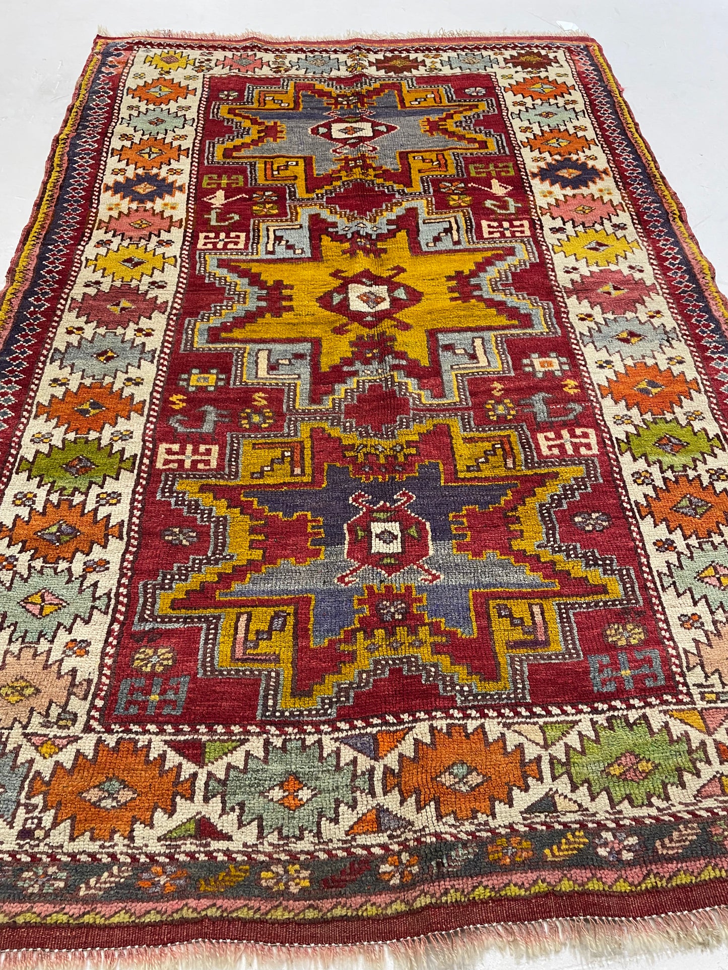 Hand-Knotted Wool Rug Turkish Oushak 3'6" x 5'