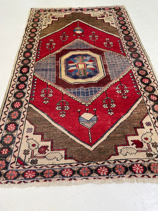 Hand-Knotted Wool Rug Turkish Oushak 3' x 5'