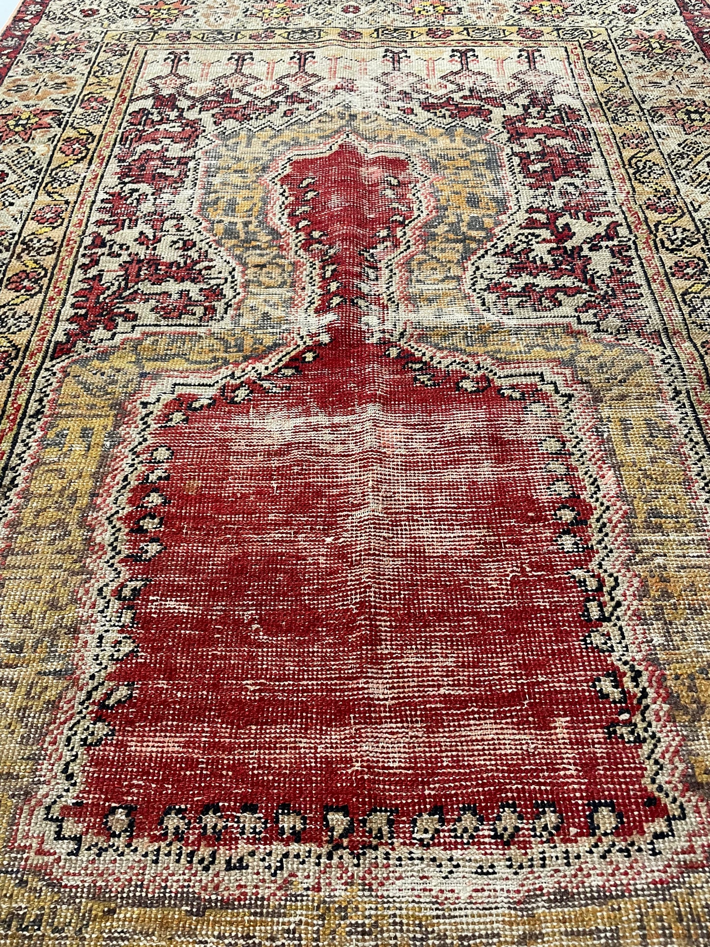 Hand-Knotted Wool Rug Turkish Oushak 3'8" x 5'5"