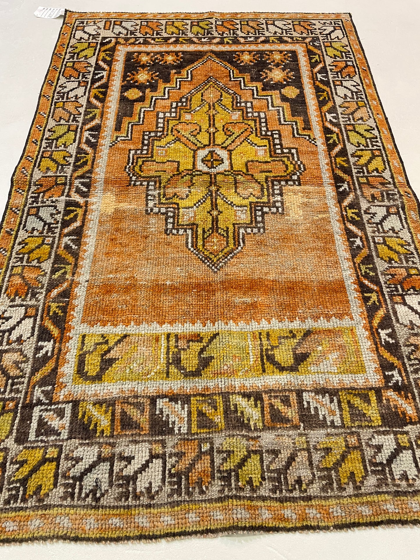 Hand-Knotted Wool Rug Turkish Oushak 2'8" x 4'1"