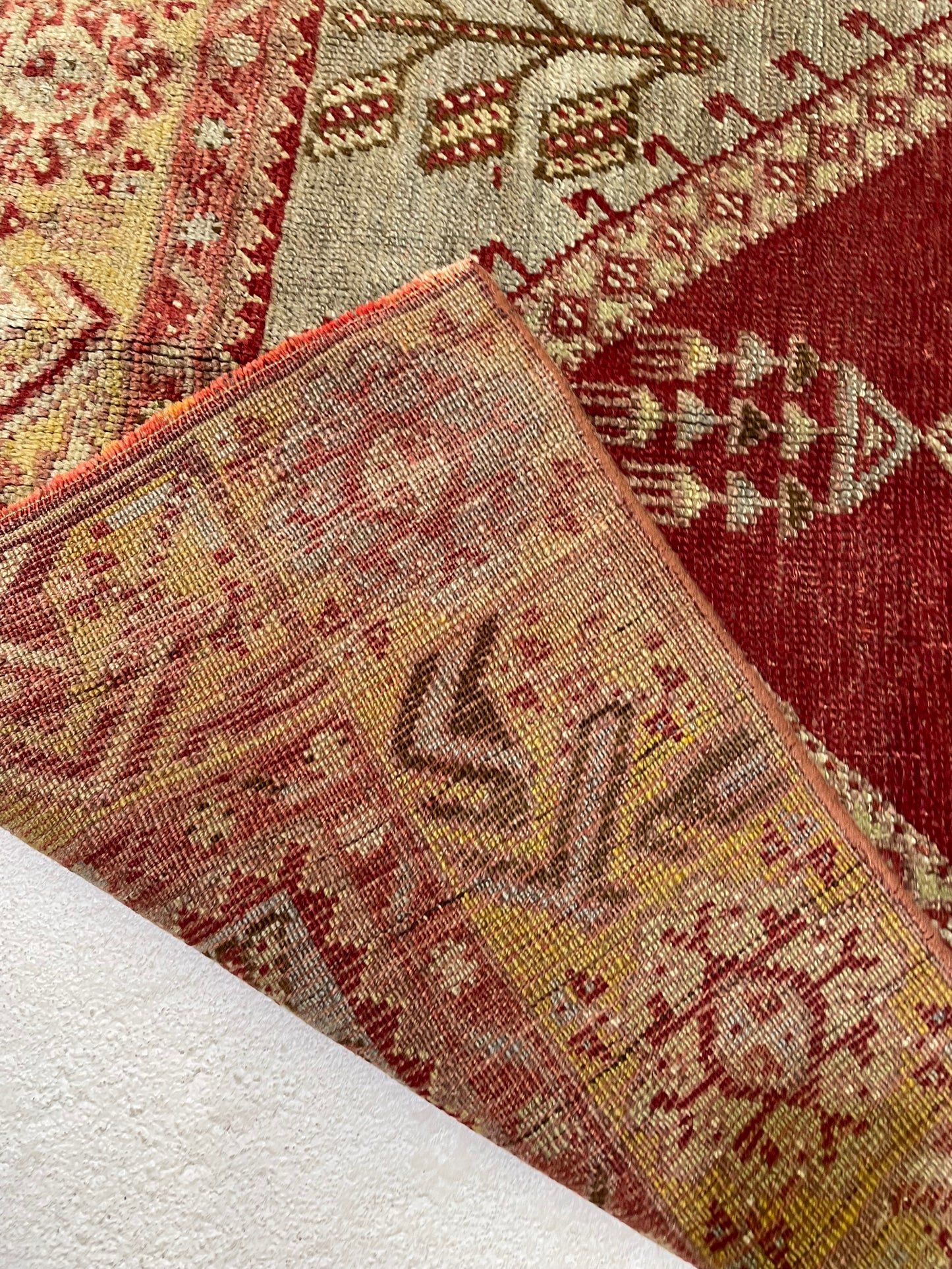 Hand-Knotted Wool Rug Turkish Oushak 3'2" x 5'3"