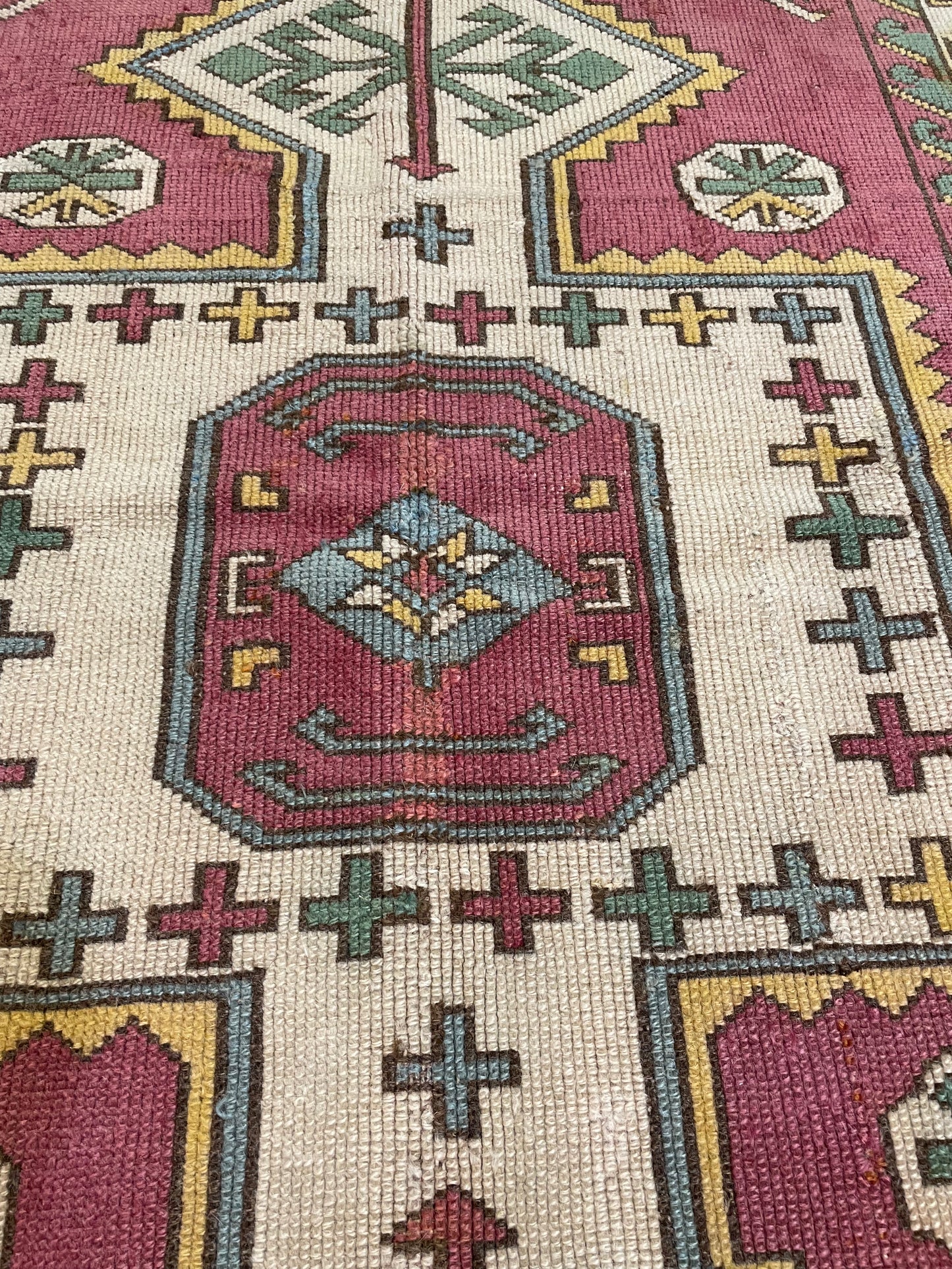 Hand-Knotted Wool Rug Turkish Oushak 3'4" x 4'9"