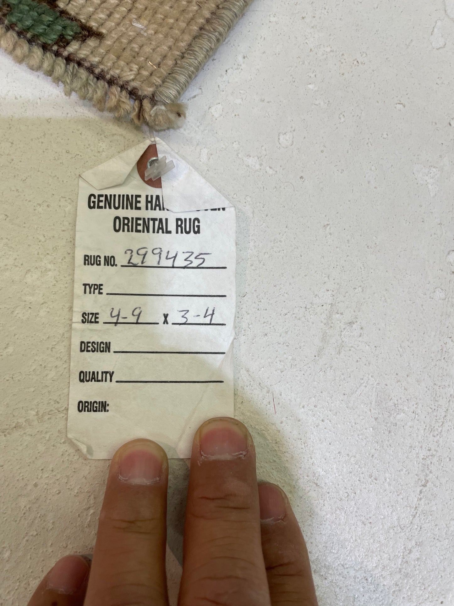 Hand-Knotted Wool Rug Turkish Oushak 3'4" x 4'9"