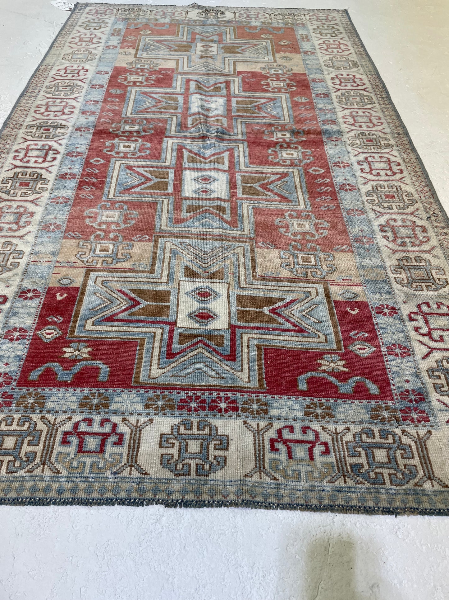 Hand-Knotted Wool Rug Turkish Oushak 3'3" x 5'5"