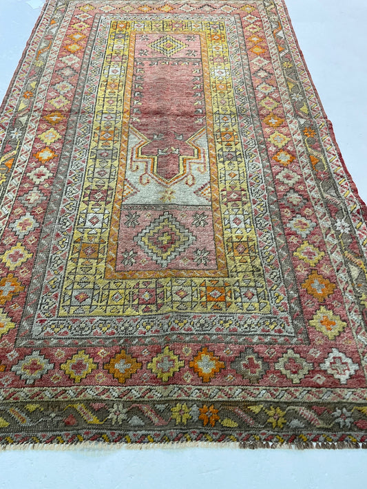 Hand-Knotted Wool Rug Turkish Oushak 3'6" x 5'10"