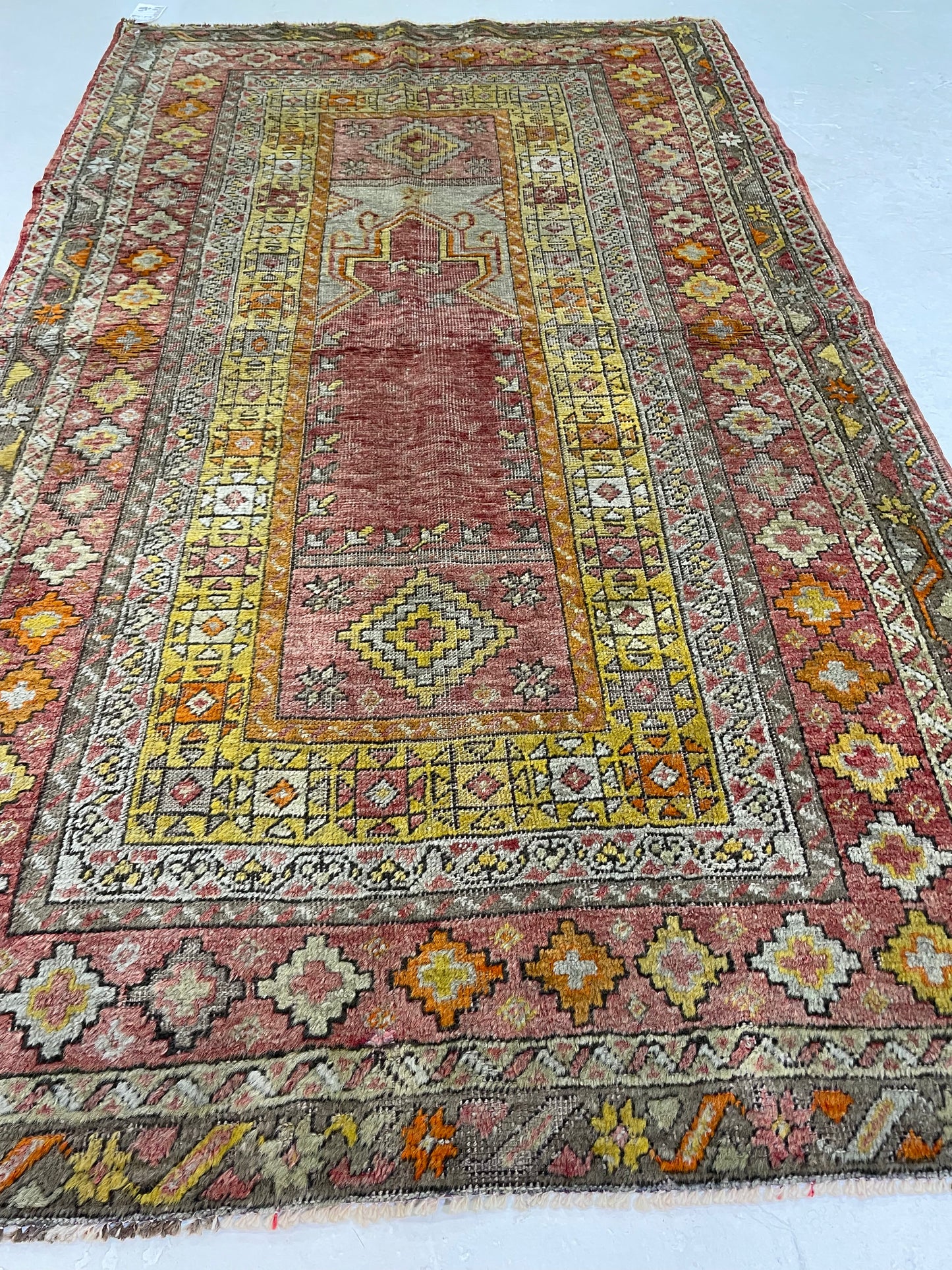 Hand-Knotted Wool Rug Turkish Oushak 3'6" x 5'10"