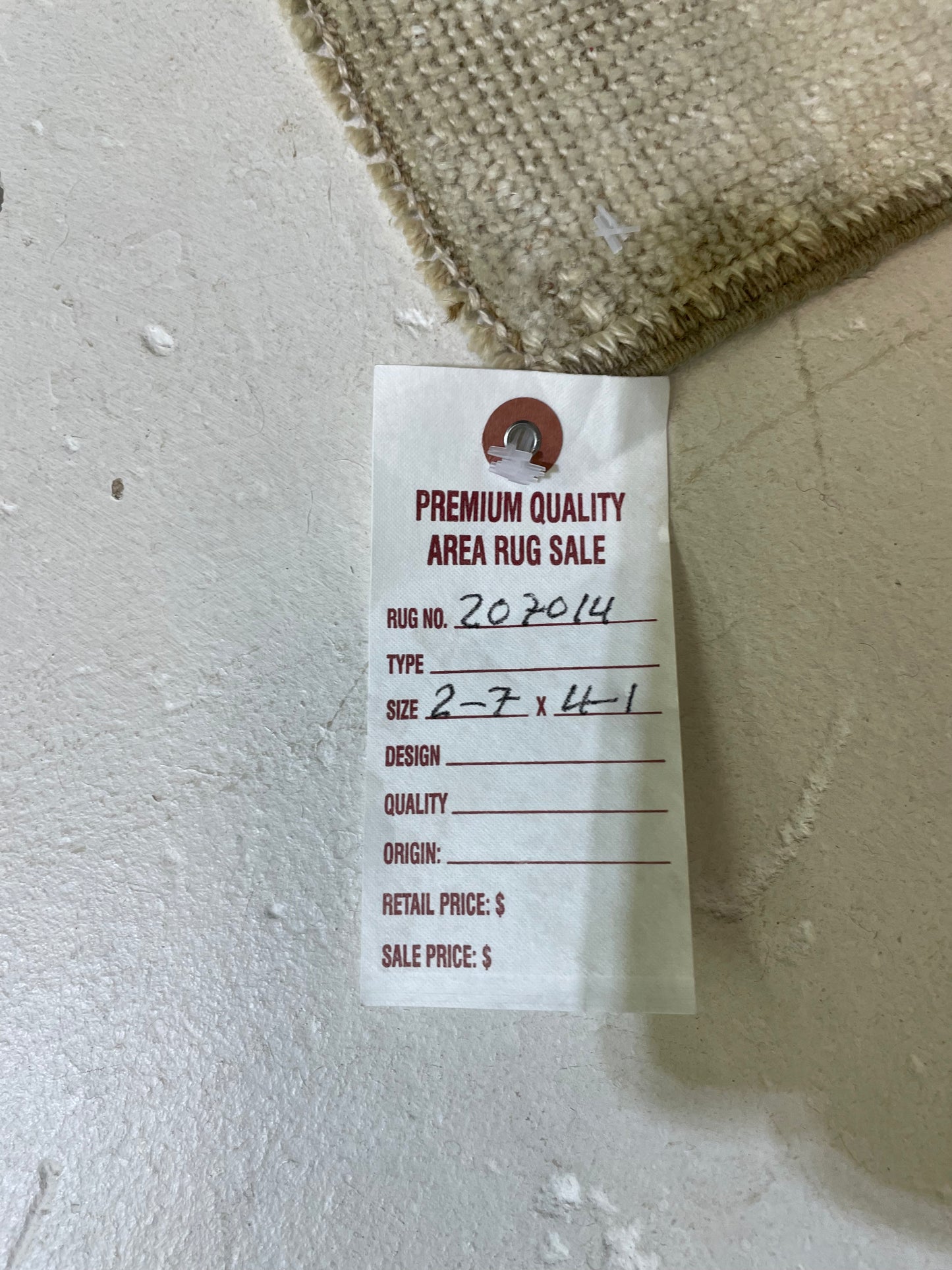 Hand-Knotted Wool Rug Turkish Oushak 2'7" x 4'1"