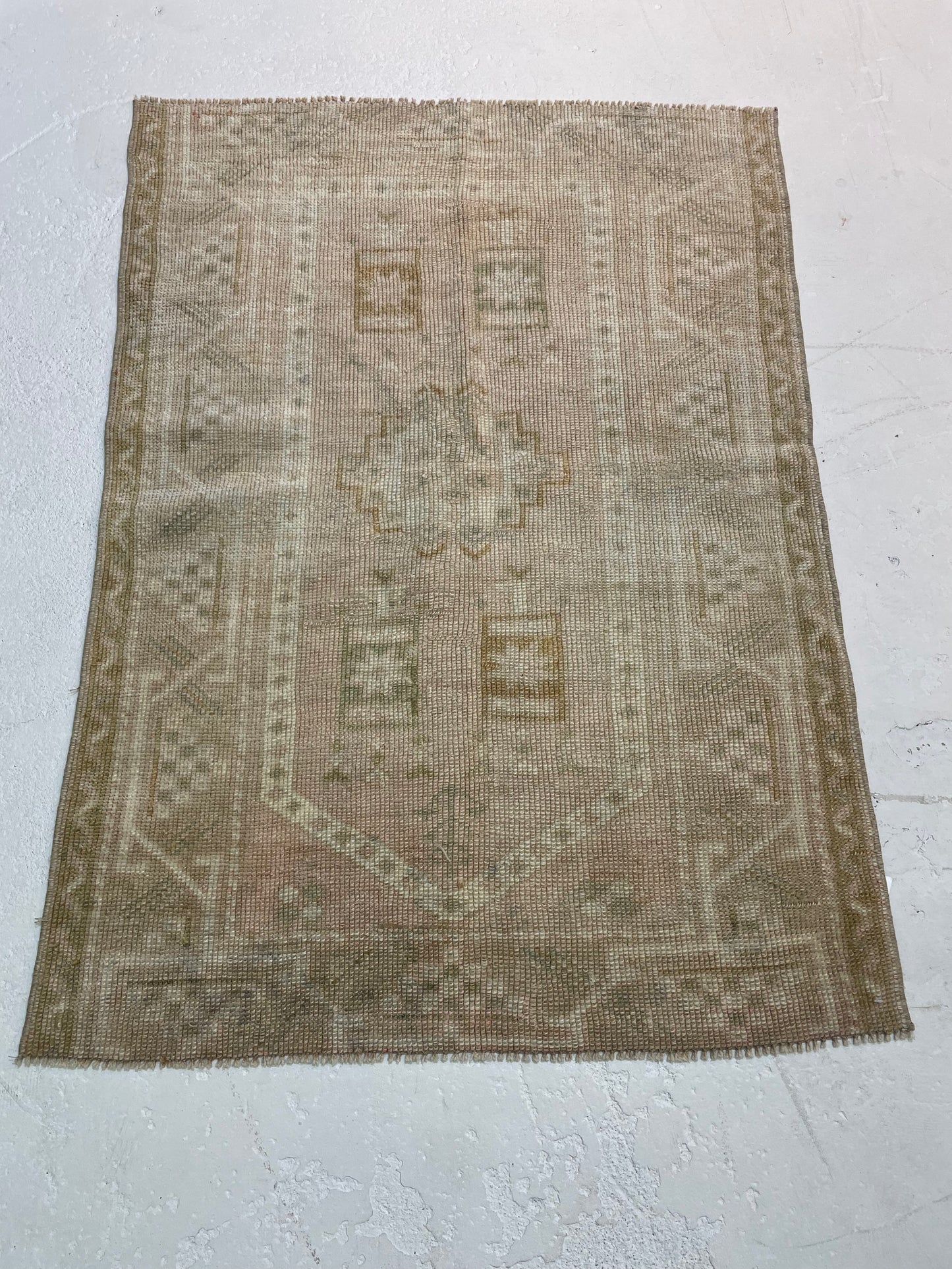 Hand-Knotted Wool Rug Turkish Oushak 2'10" x 3'11"