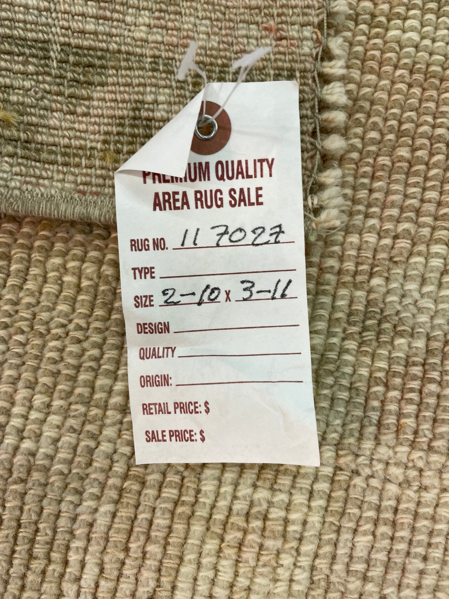 Hand-Knotted Wool Rug Turkish Oushak 2'10" x 3'11"