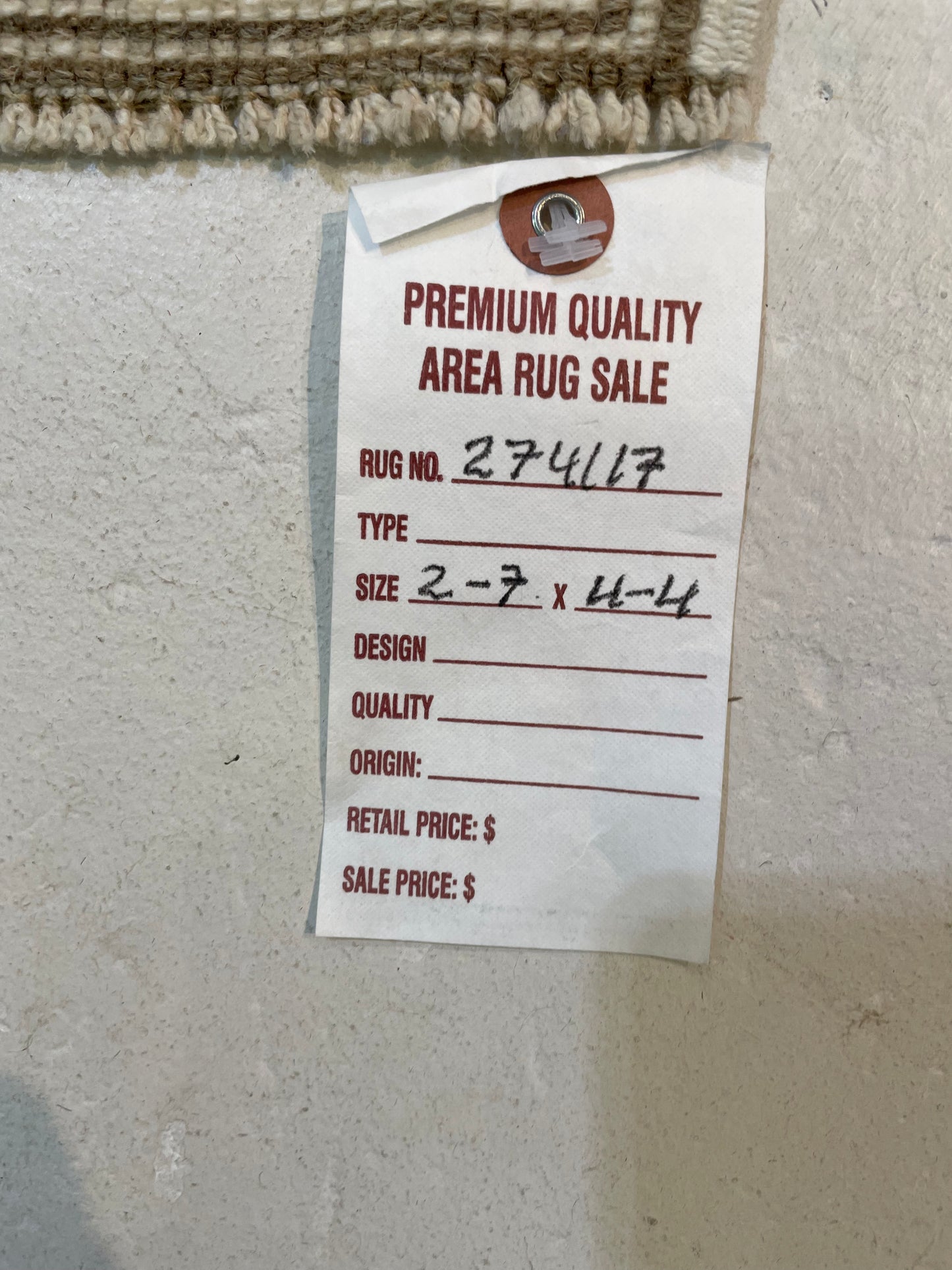 Hand-Knotted Wool Rug Turkish Oushak 2'7" x 4'4"