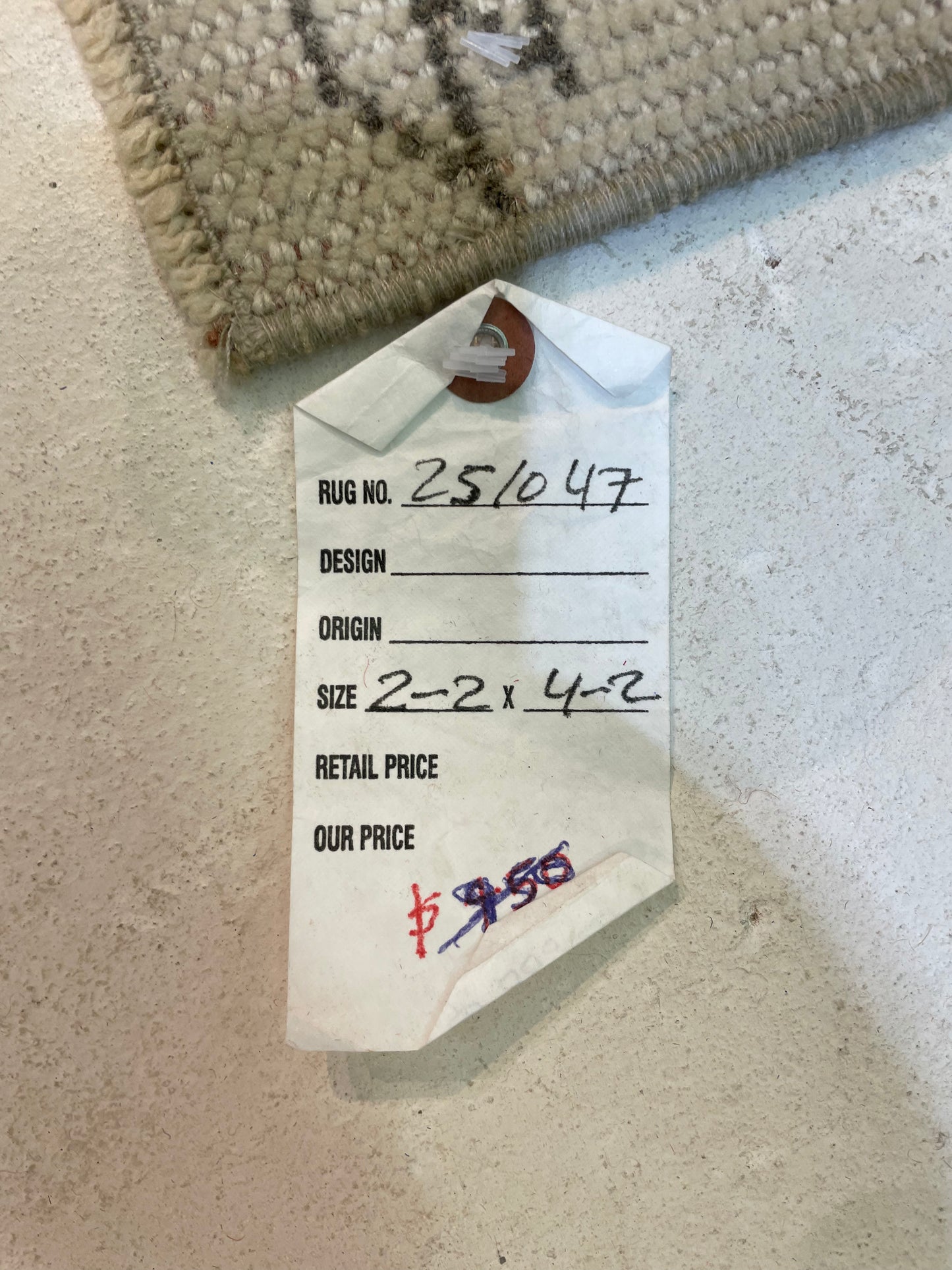 Hand-Knotted Wool Rug Turkish Oushak 2'2" x 4'2"